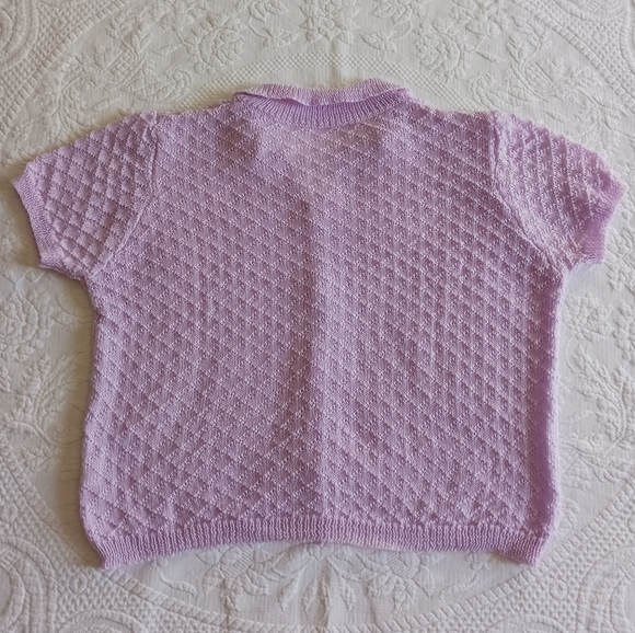 Lavender Lightweight Cardigan with Short Sleeves - Picture 6 of 9